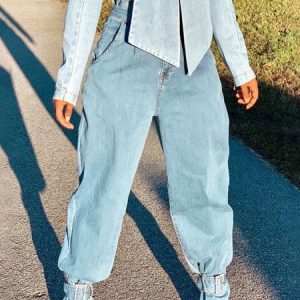 Plain Denim Regular Fit Urban Jeans, Jeans, color:Blue|size:XXL, Stylewe