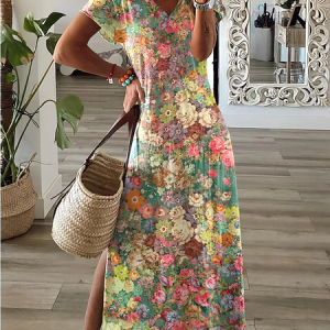 Casual Loose Crew Neck Knitted Dress With No Belt, Dresses, color:Yellow|size:XXL, JustFashionNow