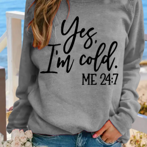 Casual Crew Neck Text Letters Sweatshirt, Hoodies & Sweatshirts, color:Gray|size:3XL, Noracora