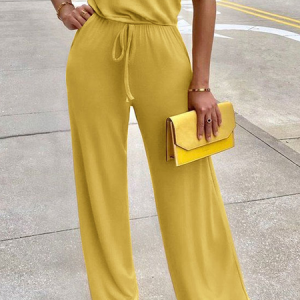 High Elasticity Urban Oversize Fashion Long Pants, Pants, color:Yellow|size:XS, Stylewe