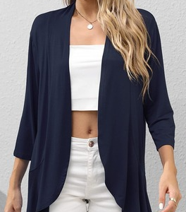 Plain Casual Kimono, Cardigans, color:Royal Blue|size:XL, JustFashionNow