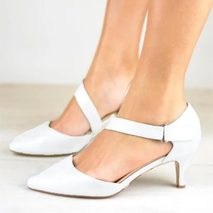 JFN New Style Buckle Sandals, Heels, color:White|size:US 11, JustFashionNow