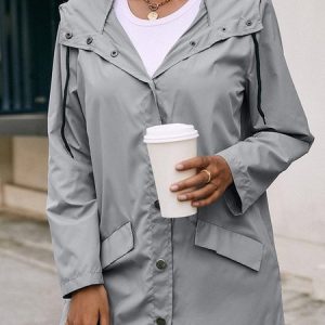 Casual Plain Shawl Collar water proof Regular Fit Jacket, Jackets, color:Deep Gray|size:XL, JustFashionNow