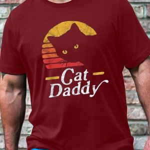 Men's Cotton Cat Daddy Vintage Eighties Style Cat Retro T-Shirt, T-shirts, Lilicloth.com