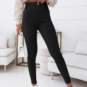 Plain Tight Chemical Fiber Blend Casual Pants, Pants, color:Black|size:XXL, JustFashionNow