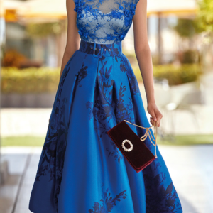 Crew Neck Satin Elegant Regular Fit Wedding Guest Dress, Wedding Guest Dresses, color:Blue|size:XXL, Stylewe