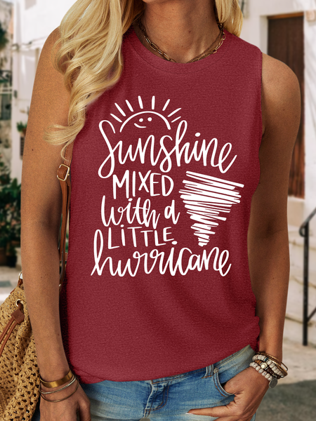 Women’s Sunshine Mixed With A Little Hurricane Casual Tank Top, Tank Tops, Lilicloth.com