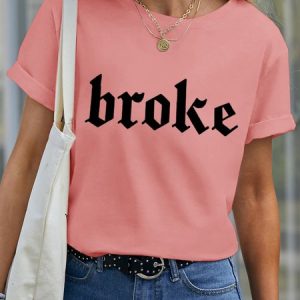 Lilicloth X Funnpaw Women's Broke Pet Matching T-Shirt, color:Pink|size:XXL, Lilicloth.com