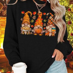 Crew Neck Santa Claus Sweatshirt, Sweatshirts & Hoodies, color:Black|size:XXL, JustFashionNow