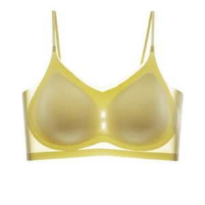 Breathable Comfortable No Marking Ultra-Thin Removable Molded Cup Bra, Lingeries, color:Yellow|size:XL, Noracora