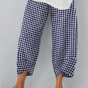 Casual Plaid Natural Ankle Pants Harem Pants, Pants, color:Blue|size:3XL, Noracora