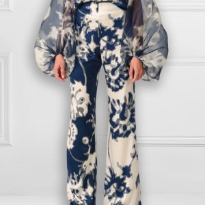 Abstract Regular Fit Urban Fashion Pants, Pants, color:Blue|size:XXL, Stylewe