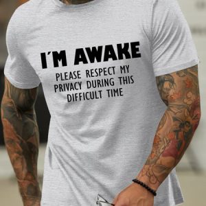Lilicloth X Hynek Rajtr I'm Awake Please Respect My Privacy During This Difficult Time Men's Crew Neck T-Shirt, T-shirts, Lilicloth.com