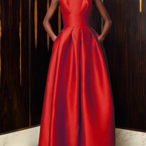 Elegant Regular Fit Strapless Dress & Party Dress, Maxi Dresses, color:Red|size:XXL, Stylewe