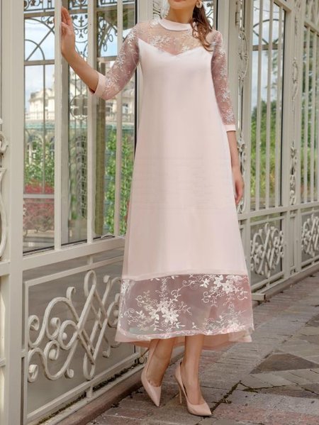Elegant Lace Wedding Guest Dress, Wedding Guest Dresses, color:Pink|size:XXL, Stylewe