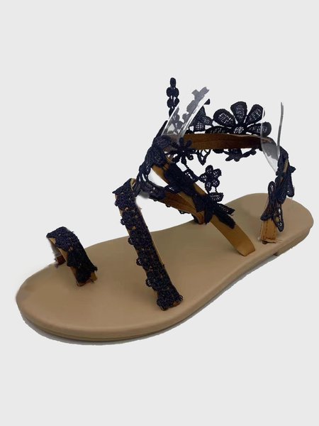 JFN White Floral Lace Wedding Bridal Thong Sandals, Sandals, color:Black|size:US 11, JustFashionNow
