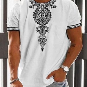 Casual Ethnic Short Sleeve T-Shirt, T-Shirts, color:Color23|size:3XL, JustFashionNow