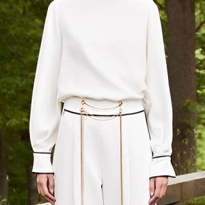 Color Block Regular Fit Stand Collar Shirt, Blouses and Shirts, color:White|size:XXL, Stylewe