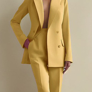 Loose Urban Lapel Collar Long Sleeve Loose Blazer, Blazers, color:Yellow|size:XXL, Stylewe