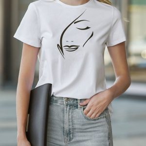 Crew Neck Urban Abstract Loose T-Shirt, Tees, color:White|size:XS, Stylewe