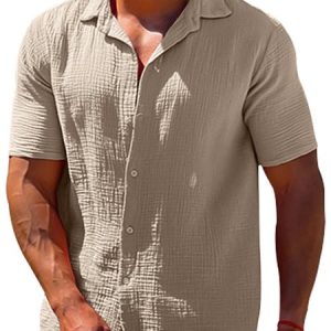 Casual Loose Shirt, Shirts ＆ Blouse, color:Khaki|size:3XL, JustFashionNow