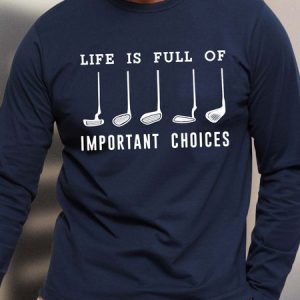 Men Life Is Full Of Important Choices Loose Casual Top, color:Dark Blue|size:3XL, Lilicloth.com