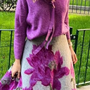 Elegant Regular Fit Plain V Neck Long Sleeve Sweater, Sweaters, color:As Picture|size:XXL, Stylewe