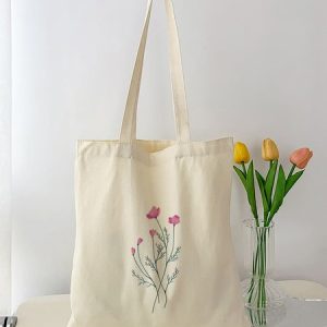 Off-White Floral Graphic Shopper, Women's Bags, color:Off White|size:One-size, JustFashionNow