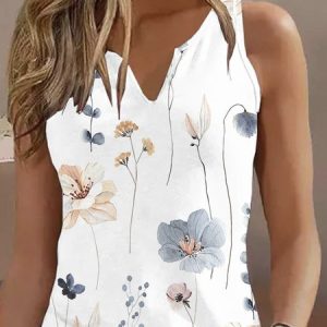 Notched Casual Loose Tank Top, Tank Tops & Camis, Roselinlin - Online Catalog