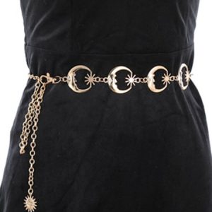 Luna Gothic bBelt Waist Chain, Belts, color:Golden|size:One-size, JustFashionNow