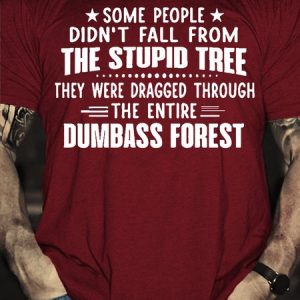 Men's Funny Some People Didn't Fall From The Stupid Tree Round Neck Short Sleeve T-shirt, color:Red|size:3XL, Lilicloth.com