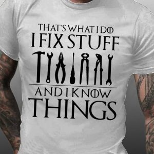 Men's I Fix Things Casual Text Letters T-shirt, T-shirts, Lilicloth.com
