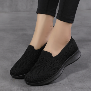 Casual Plain Slip On Flat Heel Slip On, Sneakers&Athletic, color:Black|size:42, Noracora