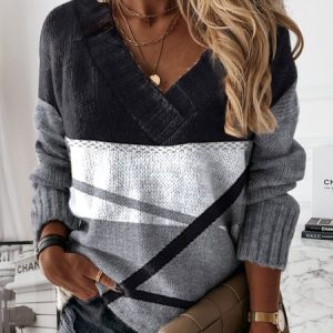 Casual Wool/Knitting Sweater, Sweaters, color:Gray|size:XXL, JustFashionNow