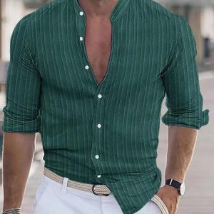 Casual Plain Regular Fit Shawl Collar Shirt, Shirts ＆ Blouse, color:darkgreen|size:3XL, JustFashionNow