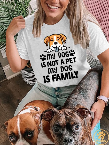 Lilicloth X Funnpaw X Manikvskhan My Dog Is Not A Pet My Dog Is Family Women's T-Shirt, color:White|size:3XL, Lilicloth.com