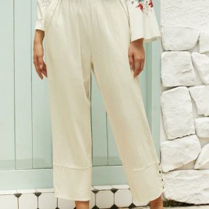 Loose Buttoned Cotton And Linen Linen Pants, Shirts & Blouses, color:Khaki|size:XXL, JustFashionNow