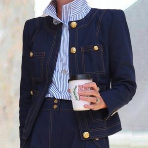 Urban Crew Neck Plain Long Sleeve Jacket, Jackets, color:Blue|size:XXL, Stylewe