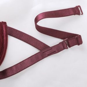 Sexy Lace Knitted Bra & Bralette, Lingeries, color:Wine Red|size:L, Noracora