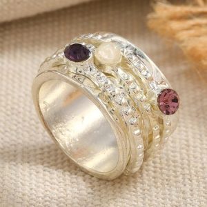 Multicolor Rhinestone Ring, Rings, color:As Picture|size:One-size, JustFashionNow