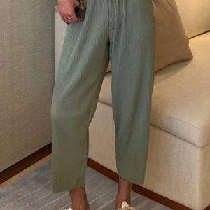 Plain Casual Pants, BOTTOM, color:Green|size:4X, Noracora