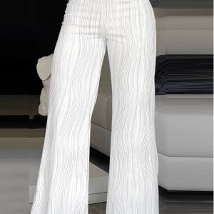 Casual Loose Plain Pants, Pants, color:White|size:XXL, JustFashionNow
