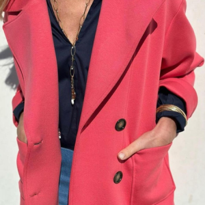Casual Regular Fit Shawl Collar Jacket, Jackets, color:Red|size:XXL, JustFashionNow