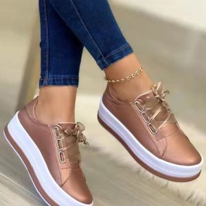 Ribbon Casual Platform Sneakers, Sneakers, color:Rose Gold|size:43, JustFashionNow