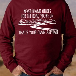 Men's Funny Never Blame Others For The Road You'Re On That'S The Road You'Re On Graphic Printing Casual Text Letters Crew Neck Sweatshirt, color:Red|size:3XL, Lilicloth.com