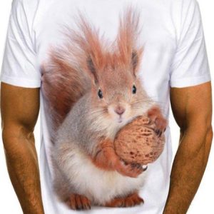 Men's Casual Squirrel Animal Print Round Neck Short Sleeve T-Shirt Everyday Vacation Clothing, T-Shirts, color:As Picture|size:3XL, JustFashionNow