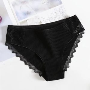 Plain Lace Sexy Panty, Briefs, color:Black|size:XL, JustFashionNow