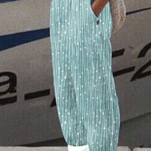 Loose Polka Dots Pants, Pants, color:Blue|size:XXL, JustFashionNow