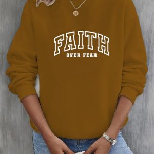 Loose Casual Sweatshirt, Sweatshirts & Hoodies, color:Brown|size:3XL, JustFashionNow