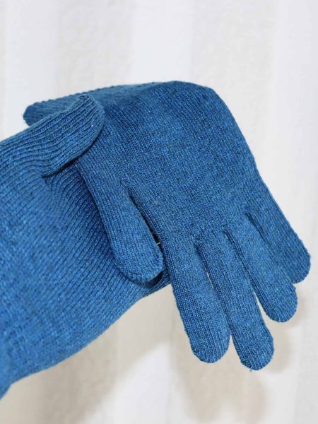 Solid Color Warm Basic Five Finger Gloves, Women Gloves, color:Blue|size:One-size, JustFashionNow